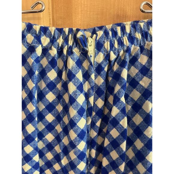 Vintage 1960’s flare flower pants size small with blue checkers - Picture 4 of 12
